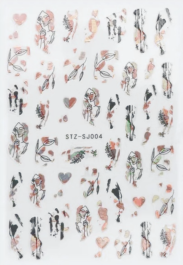 Nagelsticker - Aufkleber selbstklebend - Nail Sticker - Schwarz Rosegold Metallic